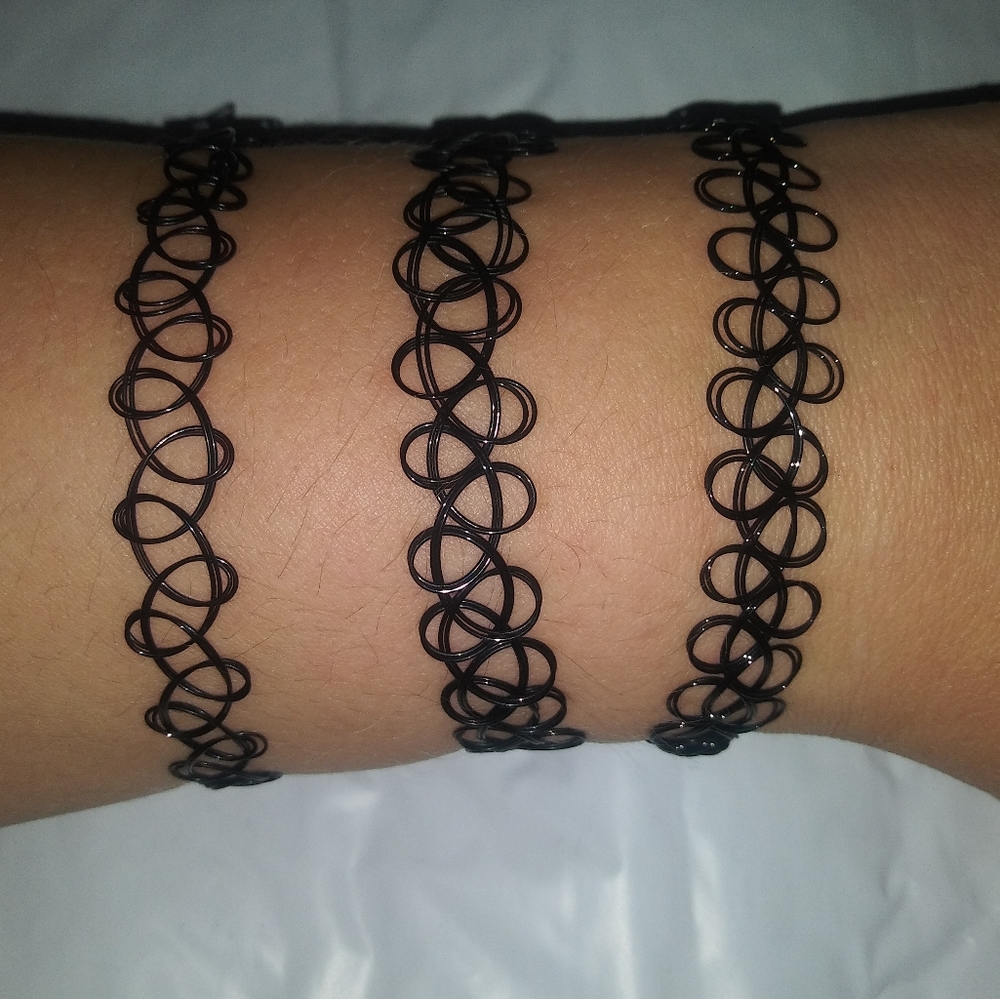 3 stretch bracelets tattoo style bundle